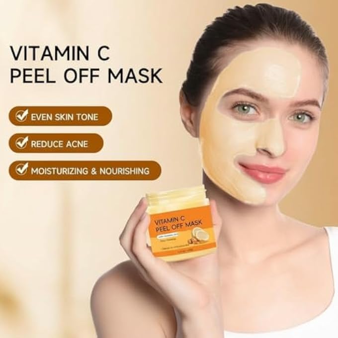 KASTWAVE VITAMIN C CLAY MASK, TURMERIC CLAY MASK FOR FACE, SMOOTH & RADIANT SKIN, PEEL OFF MASK FOR DARK SPOTS, DULL SKIN, SKINCARE FACIAL MASK FOR CONTROLLING OIL AND REFINING PORES - Image 4